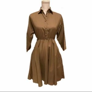 XS vintage 70s 80s American Shirt-Dress khaki
